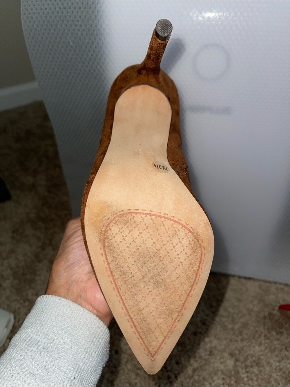 Jessica Simpson Chestnut Suede Pointed-Toe Ankle Booties - Picture 3 of 6